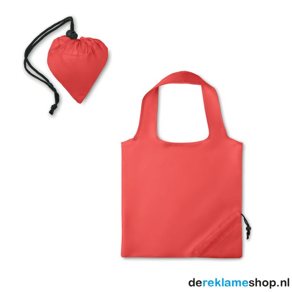 Opvouwbare tas 190T polyester met trekkoord leverbaar in 8 kleuren