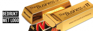 Mars relatiegeschenk in gouden doosje