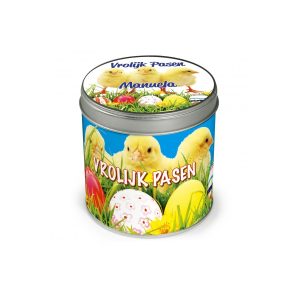 Custom made blik met paaseitjes