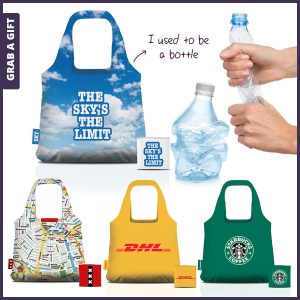 Grab a Gift - Bedrukte opvouwbare tas van plastic flessen