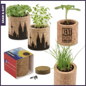 Grab a Gift - Kurken plantenpotje met zaadjes