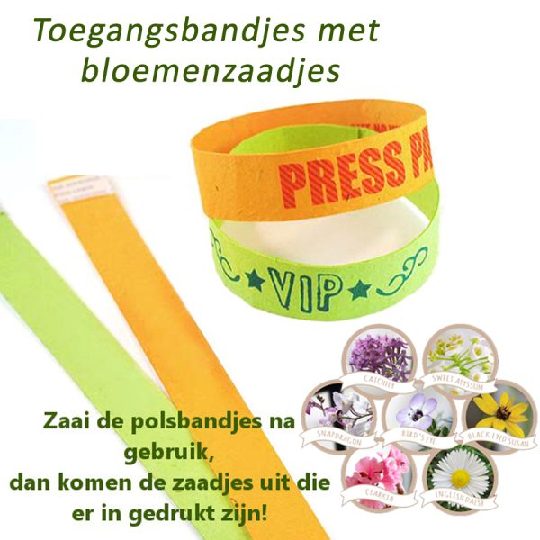 Toegangsbandjes met zaadjes