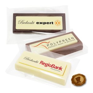 Chocolade *Blokken* per stuk met bedrukking
