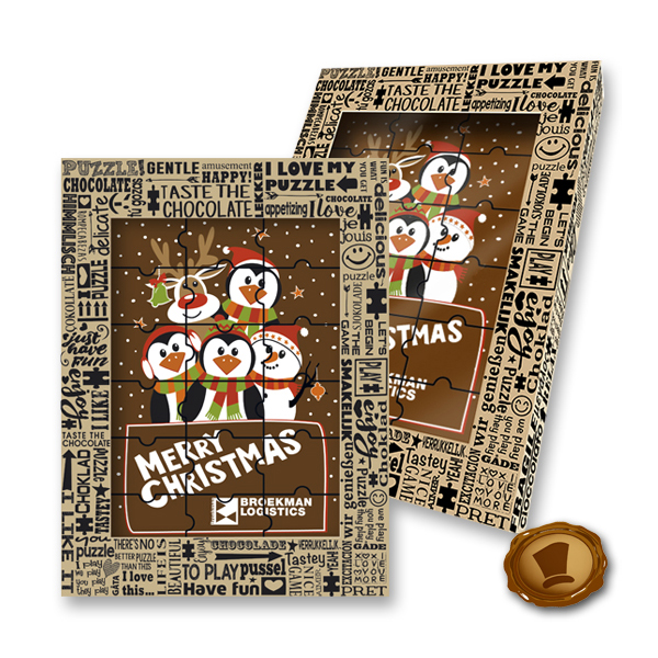 Chocolade Puzzel - Merry Christmas met uw logo