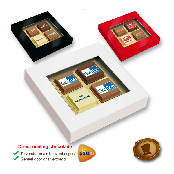 Premium Pralines 4 stuks, bedrukt