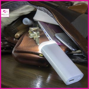 5.000 mAh powerbank met ingebouwde LED lamp met bedrukking