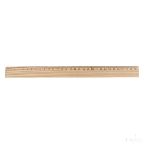 Bedrukte houten liniaal met logo