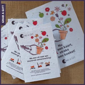Grab a Gift - zaadpapier bedrukken met jouw logo of reclameboodschap