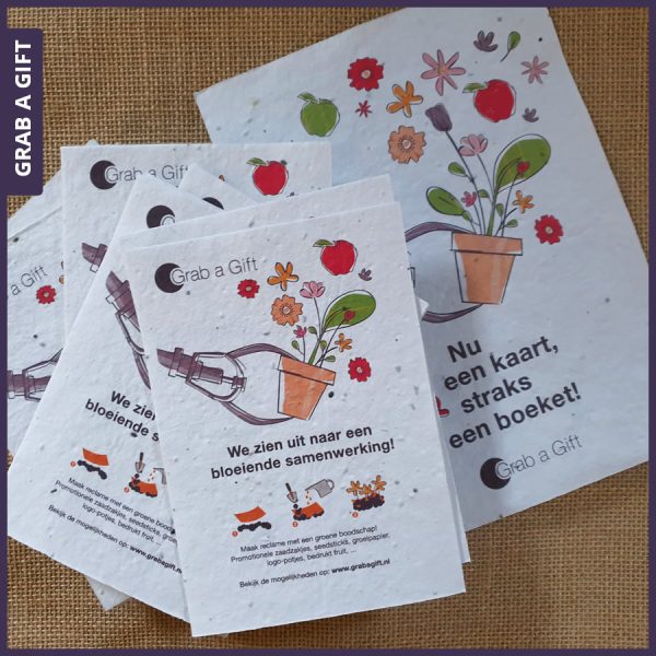 Grab a Gift - zaadpapier bedrukken met jouw logo of reclameboodschap