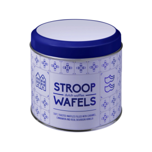 Stroopwafels in blik met bedrukking