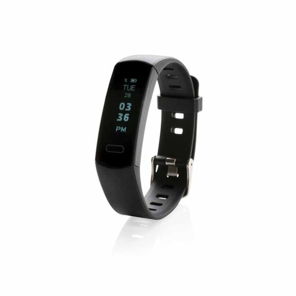 Trendy waterdichte activiteiten tracker met OLED-scherm.