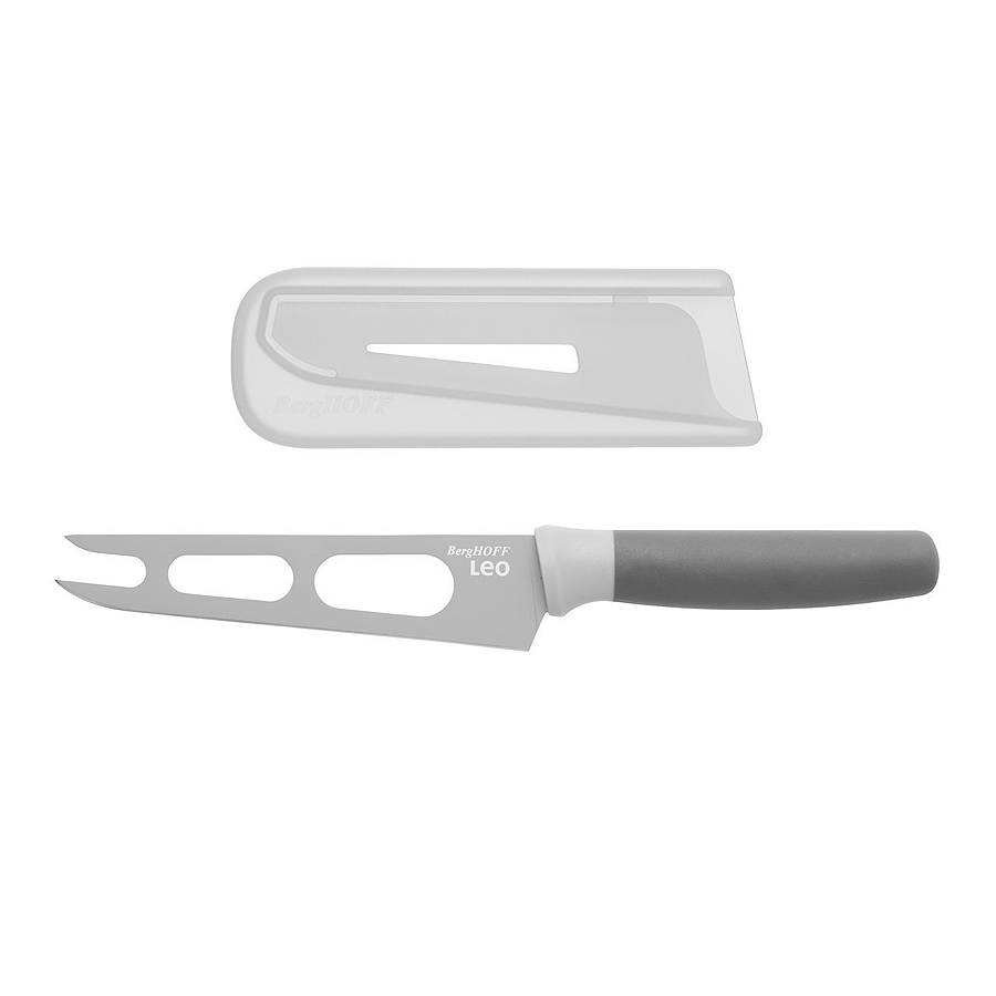 Leo Line kaasmes 13 cm met beschermhoes grijs