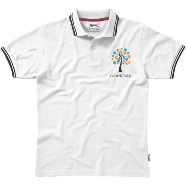 Bedrukte Deuce herenpolo met accenten