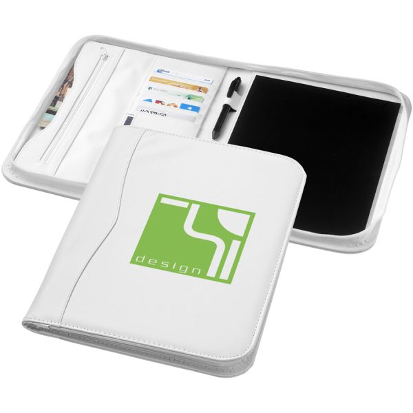 Bedrukte Ebony A4 portfolio met ritssluiting