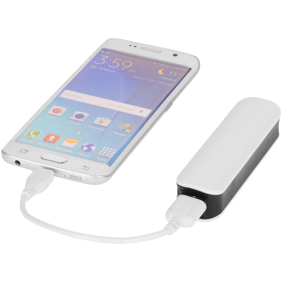 Bedrukte Edge powerbank 2.000 mAh Bedrukte Edge powerbank 2.000 mAh