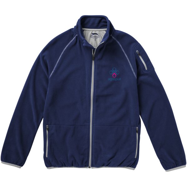Drop shot heren microfleece jack met bedrukking