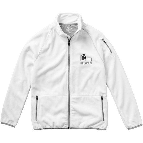Drop shot heren microfleece jack met bedrukking