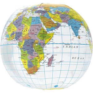 Globe wereldbol strandbal met bedrukking