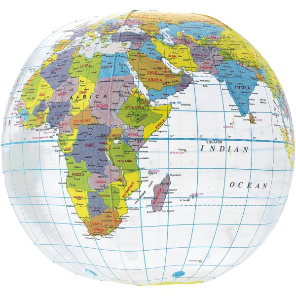 Globe wereldbol strandbal met bedrukking