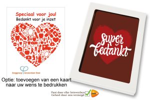 Chocolade Kaart “Super Bedankt”