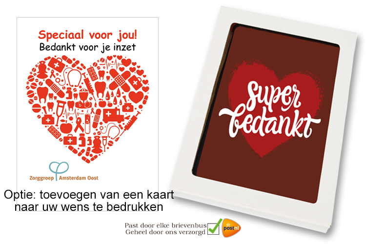 Chocolade Kaart “Super Bedankt”