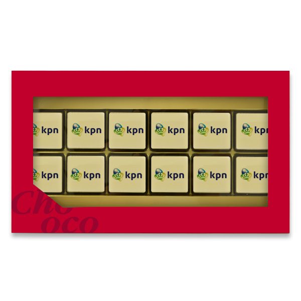 Giftbox met 12 logochocolaatjes