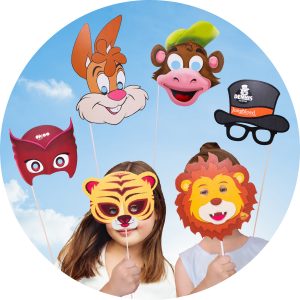 Maskers met stokje bedrukken