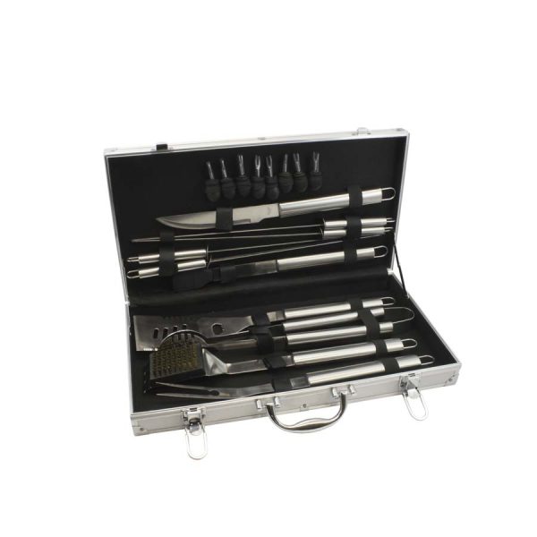 Grillkoffer, 18-delig, RVS