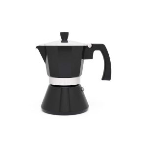 Espressomaker Tivoli, zwart, 6 cups, rvs/aluminium