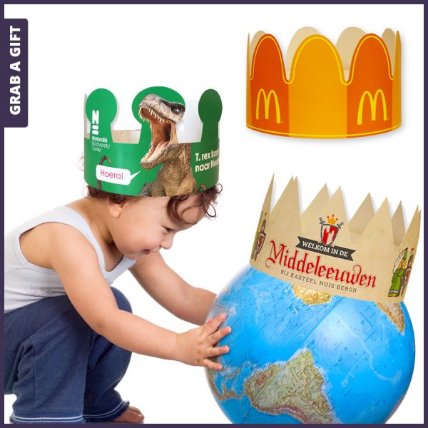 Kartonnen kroontjes bedrukken met logo