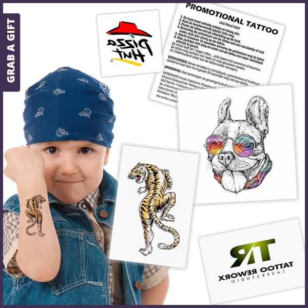 Grab a Gift Relatiegeschenken - Plaktattoo neptattoo bedrukken met logo of reclame