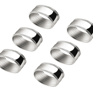 Servetband Ovaal, set van 6, zilver kleur