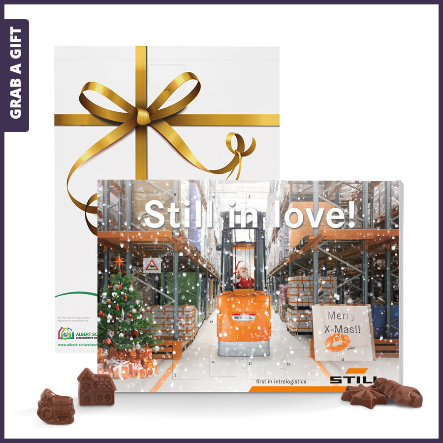 Grab a Gift Adventskalenders 2022 - Klassieke wand advent kalender volledig in kleur bedrukken