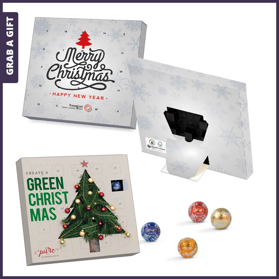Grab a Gift Adventskalenders 2022 - Mini kogel advent kalender volledig in kleur bedrukken