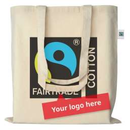 Fairtrade katoenen draagtas met lange hengsels