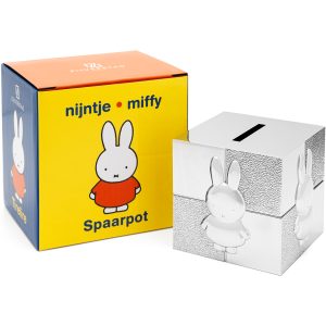 Spaarpot Kubus nijntje zilver kleur