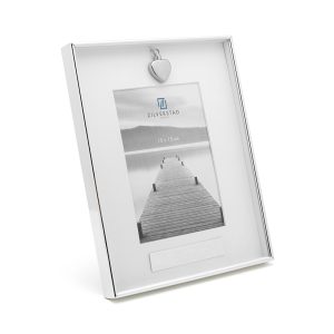 Memory fotolijst met ashouder 10x15cm passepartout verzilverd gelakt
