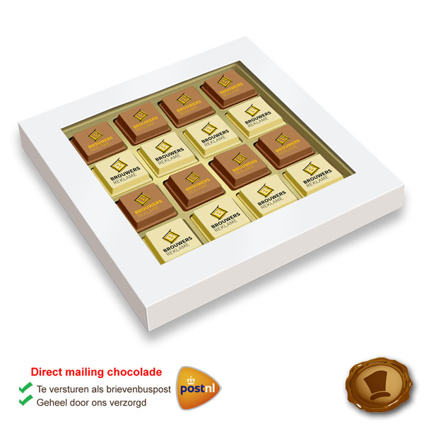 Premium Pralines 16 stuks wit Premium Pralines 16 stuks - Witte geschenkverpakking