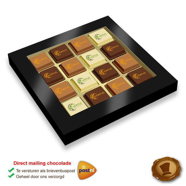 Premium Pralines 16 stuks zwart Premium Pralines 16 stuks - Zwarte geschenkverpakking
