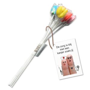 Leuk bosje met tulpen lolly’s