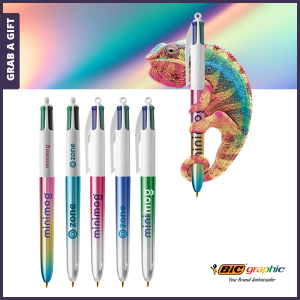 BIC 4 kleuren pen bedrukt met logo